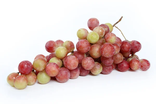 Uvas Rojas Frescas Aisladas Sobre Fondo Blanco — Foto de Stock