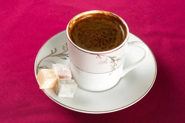 Traditional Turkish Coffee Turkish Delight — Stock Photo, Image