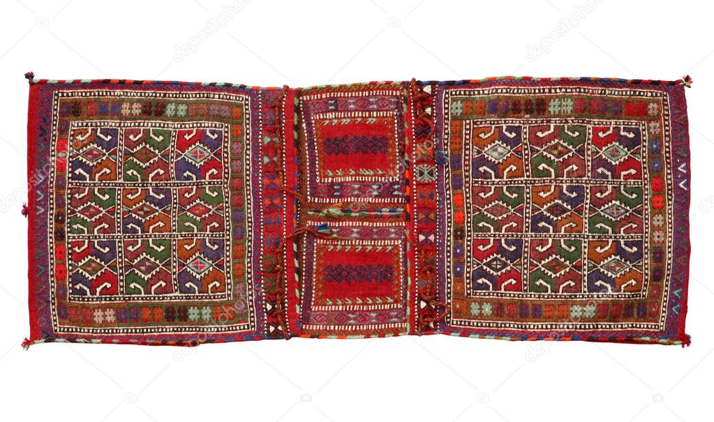 Oriental pouch carpet on white background