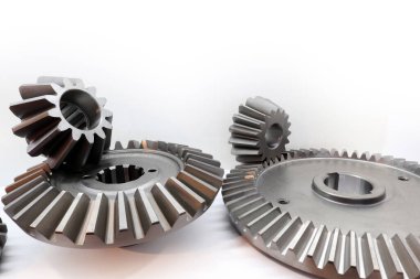 Dişliler beyaz arkaplanda. Sektör arkaplanı