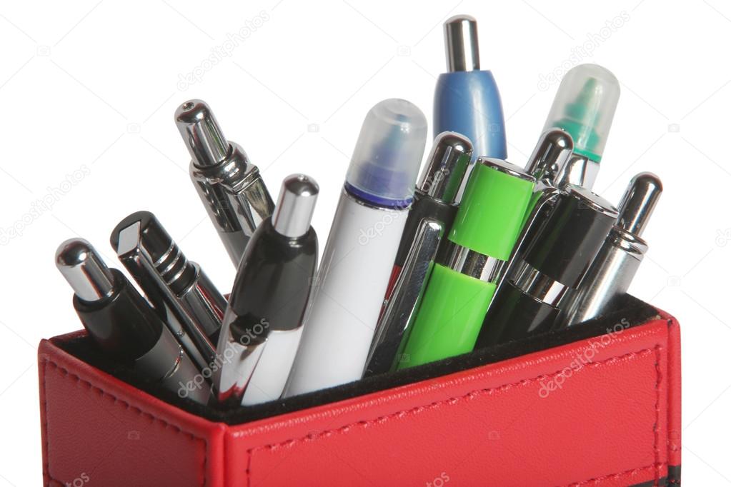 pens in the pencil box