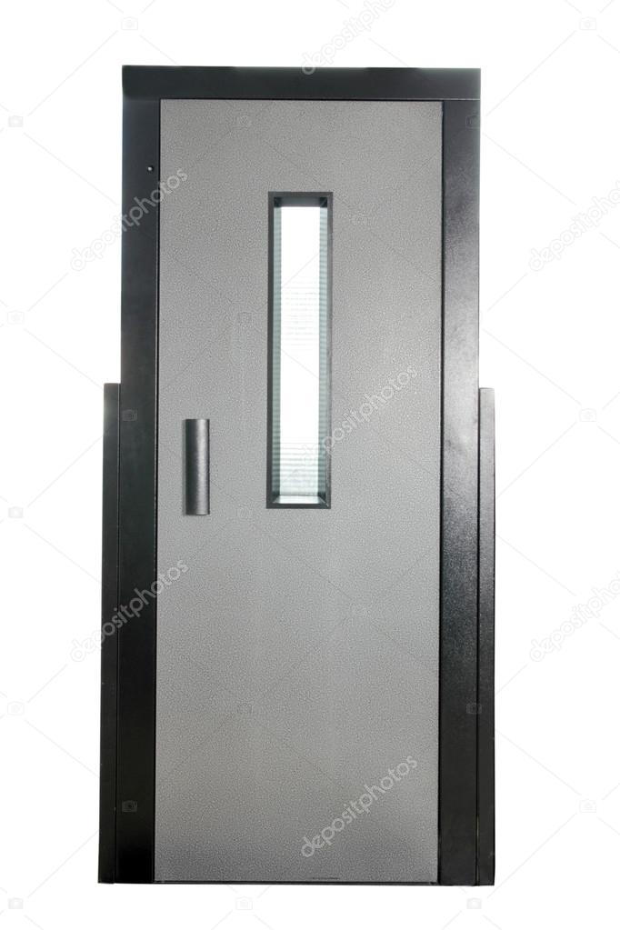 metal elevator doors isolated