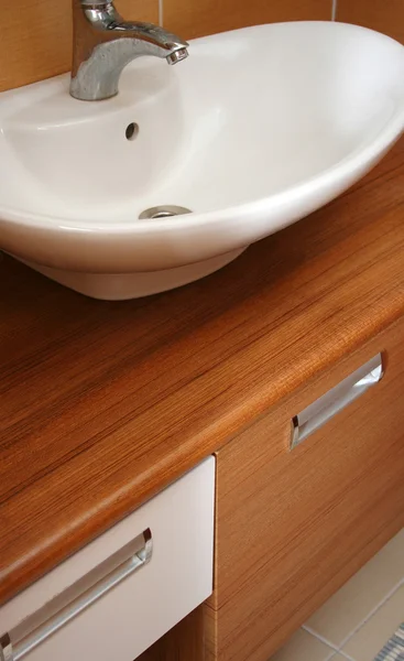 Modern bathroom sink and cabinet — Stock Photo, Image