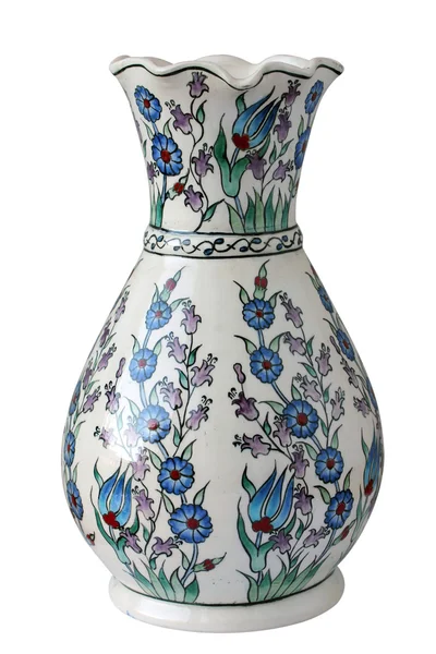 Elegantní porcelán váza na bílém pozadí — Stock fotografie