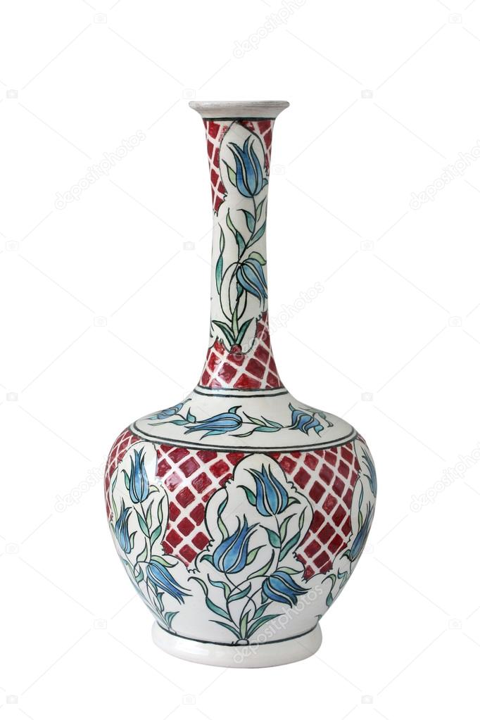 elegant porcelain vase on a white background
