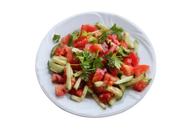 lezzetli salata hizmet vermeye hazır