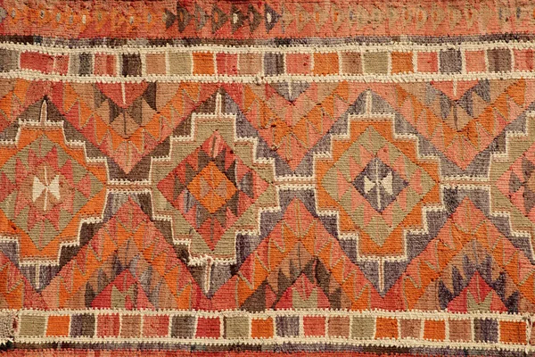Ręcznie robione, antyczne turecki dywan — Zdjęcie stockowe