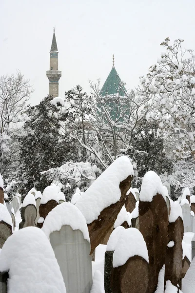 Dia de inverno Turquia Museu Mevlana em Konya — Fotografia de Stock