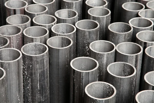 Les tuyaux en acier fabriqués dans l'usine — Photo