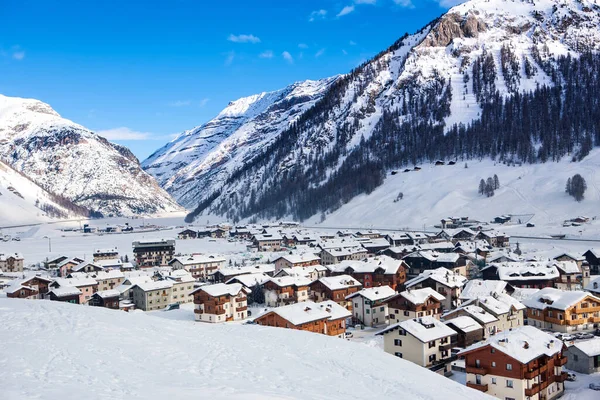 Livigno Włochy Stycznia 2019 Piękny Zimowy Krajobraz Gór Dolomitów Północno — Zdjęcie stockowe