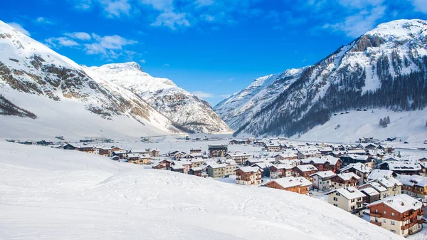 Livigno Itálie Ledna 2019 Krásná Zimní Krajina Pohoří Dolomity Severovýchodní — Stock fotografie