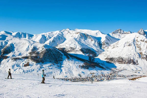 Livigno Włochy Stycznia 2019 Piękny Zimowy Krajobraz Gór Dolomitów Północno — Zdjęcie stockowe