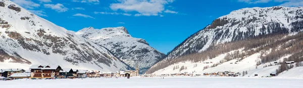 Livigno Itálie Ledna 2019 Panoramatická Zimní Krajina Pohoří Dolomity Severovýchodní — Stock fotografie