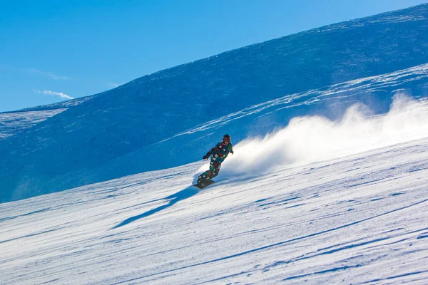 Livigno Italy January 2018 Skiers Snowboarders Ride Alps Winter Landscape — Stock Photo, Image
