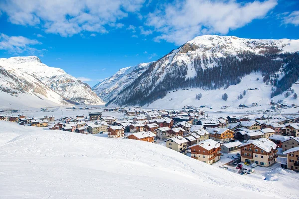 Livigno Itálie Ledna 2019 Krásná Zimní Krajina Pohoří Dolomity Severovýchodní — Stock fotografie