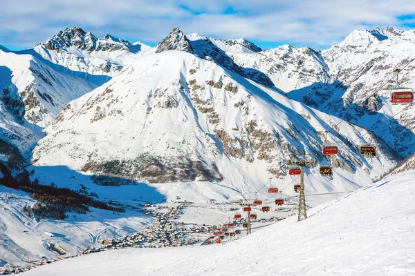 Livigno Itália Janeiro 2019 Bela Paisagem Inverno Das Montanhas Dolomitas — Fotografia de Stock