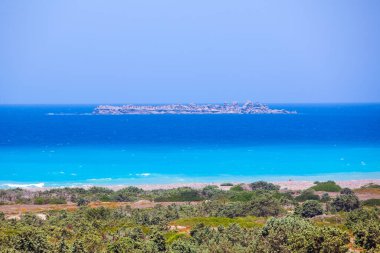 Yunanistan 'ın Rodos adasının güzel Akdeniz manzarası