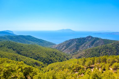 Yunanistan 'ın Rodos adasının güzel Akdeniz manzarası