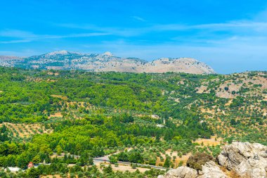 Yunanistan 'ın Rodos adasının güzel Akdeniz manzarası