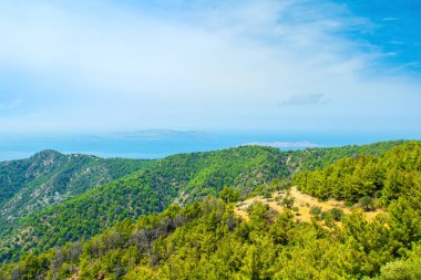 Yunanistan 'ın Rodos adasının güzel Akdeniz manzarası