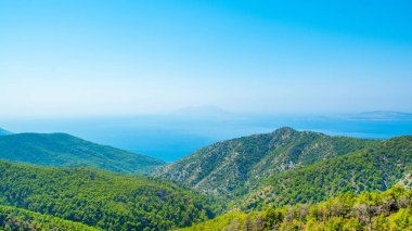 Yunanistan 'ın Rodos adasının güzel Akdeniz manzarası