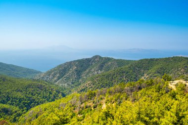 Yunanistan 'ın Rodos adasının güzel Akdeniz manzarası