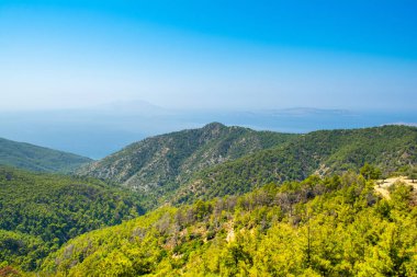 Yunanistan 'ın Rodos adasının güzel Akdeniz manzarası
