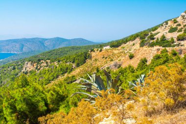 Yunanistan 'ın Rodos adasının güzel Akdeniz manzarası