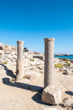 Agios Stefanos 'taki antik kalıntılar Kefalos, Kos Adası, Greec