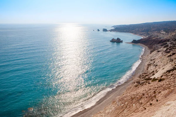 Hermoso Paisaje Verano Una Playa Rocosa Ayia Napa Chipre — Foto de Stock