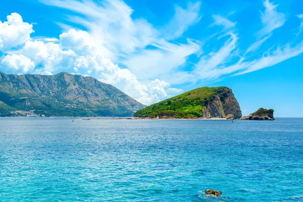 Beautiful Panoramic Summer Landscape Adriatic Coast Budva Riviera View Sveti — Stock Photo, Image