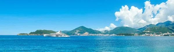 Paisagem Panorâmica Verão Costa Adriático Budva Riviera Montenegro — Fotografia de Stock