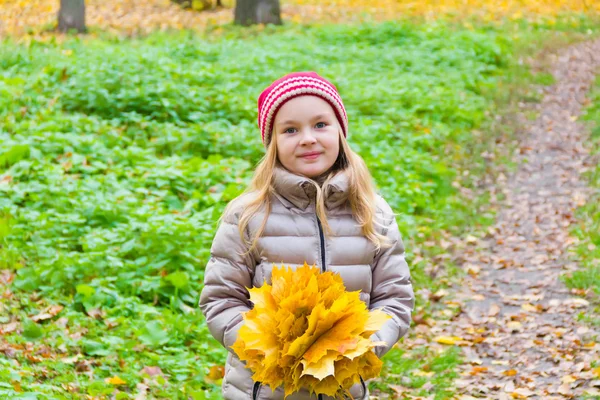 Leuk meisje in de herfst — Stockfoto