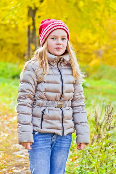 Leuk meisje in de herfst — Stockfoto