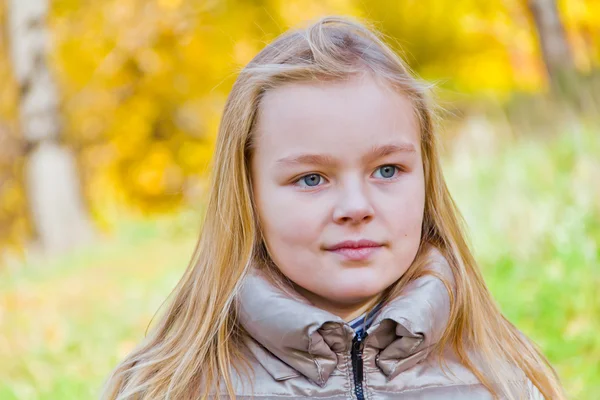 Nettes Mädchen im Herbst — Stockfoto