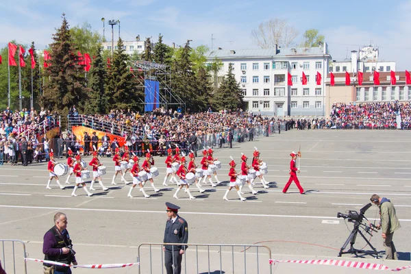 Marcha de la orquesta militar rusa en el desfile anual V — Foto de Stock