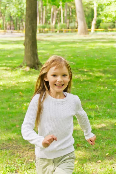 Cute running girl — Stock Photo, Image