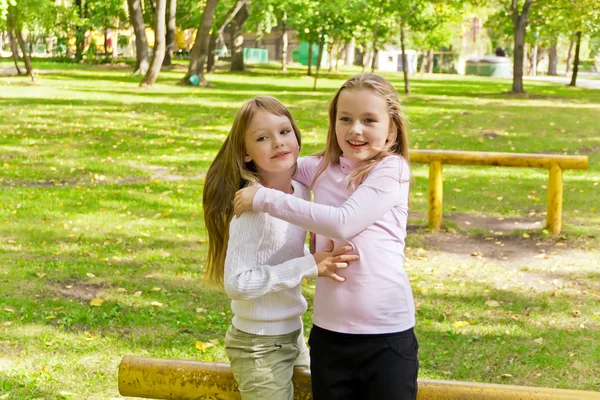 Cute two playing girls — Stock Photo, Image