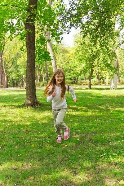 Cute running girl — Stock Photo, Image