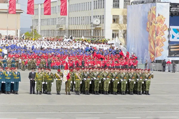 Rus yıllık Victor üzerinde açılış askeri geçit töreni Stok Fotoğraf