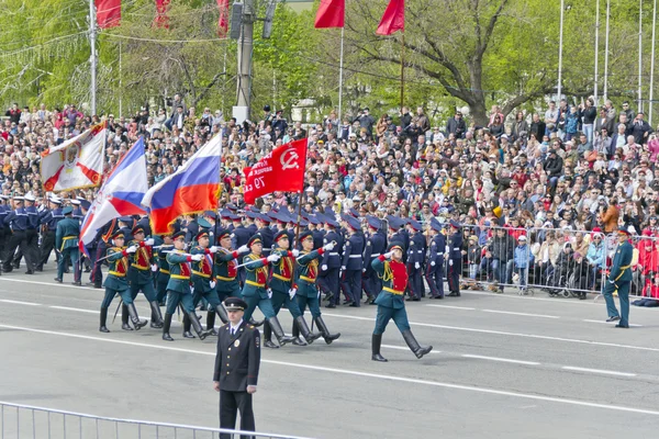 Russische Zeremonie der Eröffnung der Militärparade am jährlichen Sieger — Stockfoto