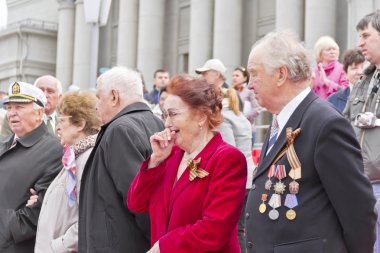 Rus kıdemli yıllık zafer d geçit töreninde kutlama