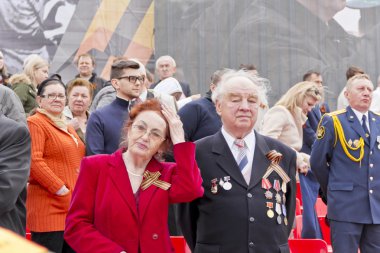 Rus kıdemli yıllık zafer d geçit töreninde kutlama