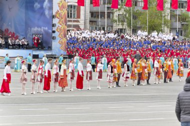 Yıllık zafer günü onuruna çocuk eğlence