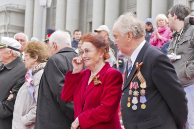 Rus kıdemli yıllık zafer d geçit töreninde kutlama