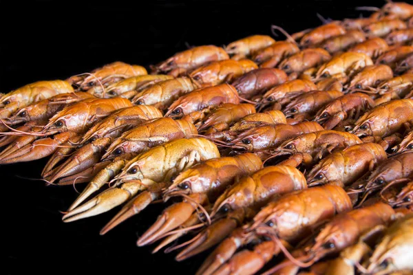 Veel gekookte crawfishes — Stockfoto