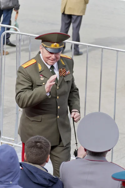 Russian general on celebration at the parade on annual Victory D — Stock Photo, Image