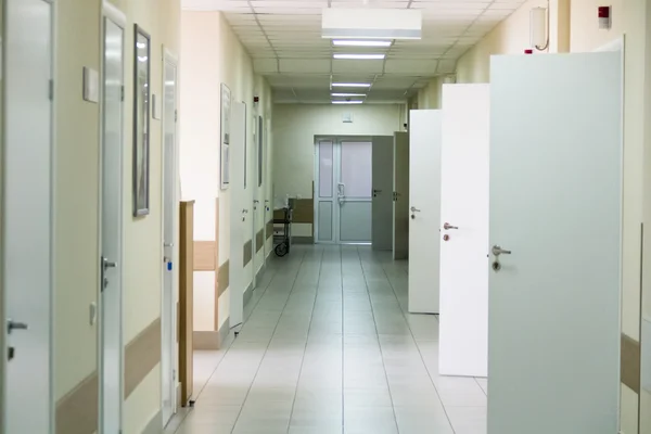 Hospital corridor interior without sicks Stock Photo