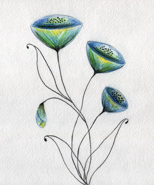 Schöne Sommerblumen, Aquarell-Illustration — Stockfoto