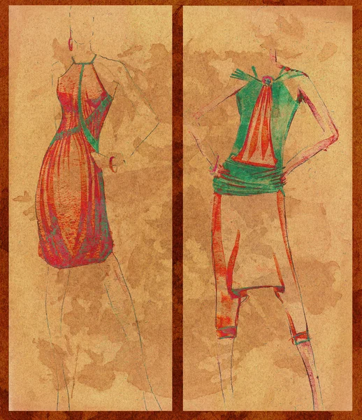 Ilustración de moda pintada a mano creativa Imagen de archivo